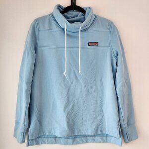 Vineyard Vines Funnel Neck Pullover Sweatshirt Powder Blue Preppy Size XS